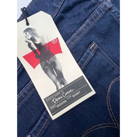 NWT! Levi's Women's Demi Curve Slim Richest Indigo Jeans 4S/27 - Picture 8 of 14